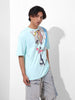 Men's Typography Printed Raw Edge Boxy T-shirt