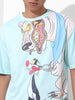 Men's Typography Printed Raw Edge Boxy T-shirt