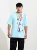 Men's Typography Printed Raw Edge Boxy T-shirt