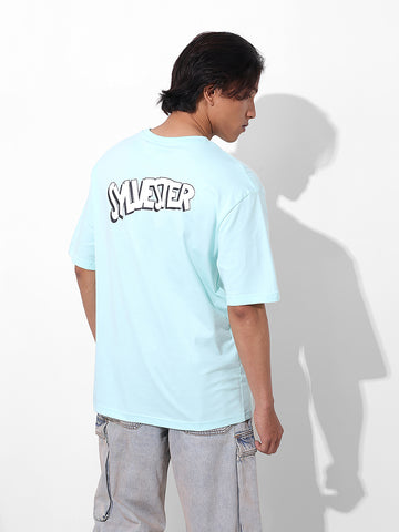 Men's Typography Printed Raw Edge Boxy T-shirt
