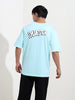 Men's Typography Printed Raw Edge Boxy T-shirt