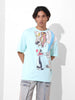 Men's Typography Printed Raw Edge Boxy T-shirt