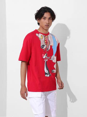 Men's Printed Applique Boxy T-shirt