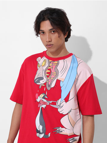 Men's Printed Applique Boxy T-shirt