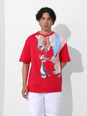 Men's Printed Applique Boxy T-shirt