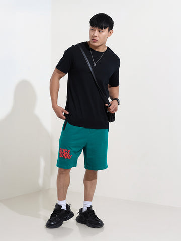 Men's Grey Relaxed Fit Character Bugs Bunny Printed Shorts