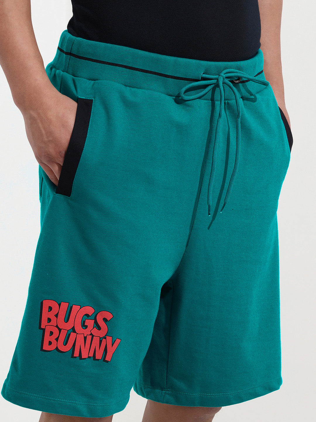 Men's Grey Relaxed Fit Character Bugs Bunny Printed Shorts