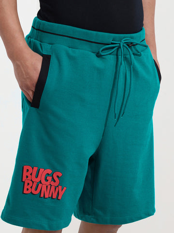 Men's Grey Relaxed Fit Character Bugs Bunny Printed Shorts