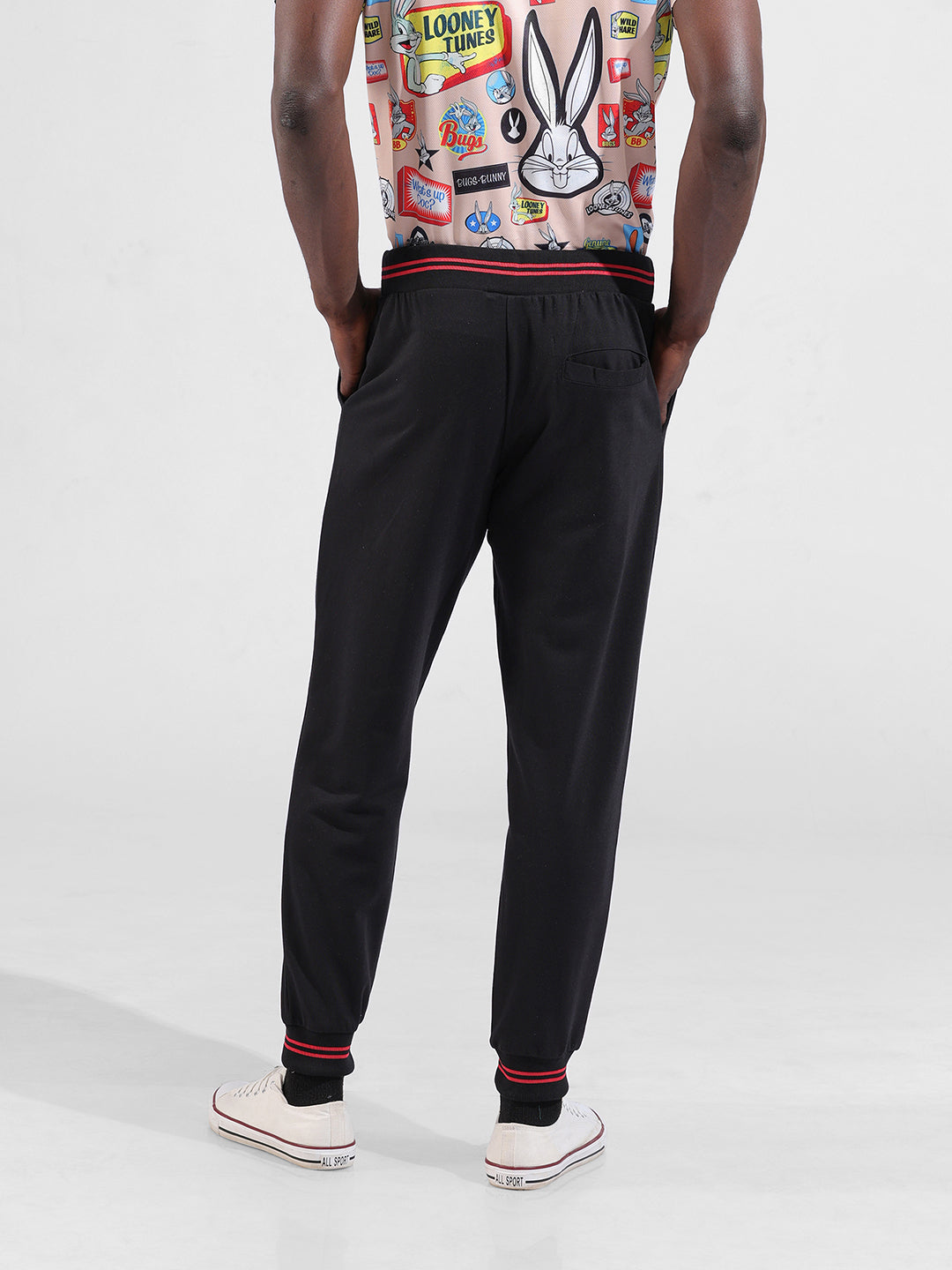Men's Black Bugs Bunny Character Joggers