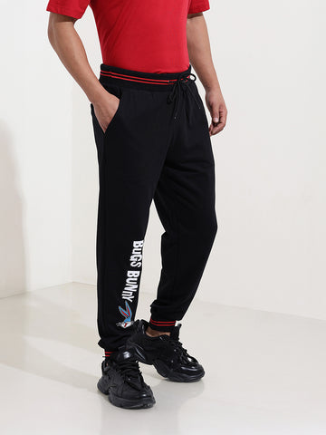 Men's Black Bugs Bunny Character Joggers