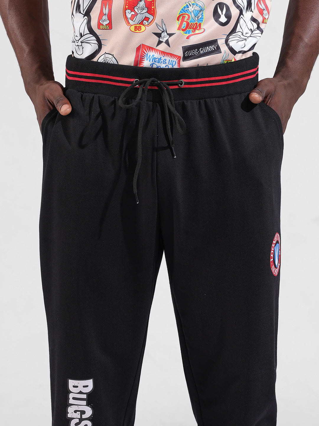 Men's Black Bugs Bunny Character Joggers