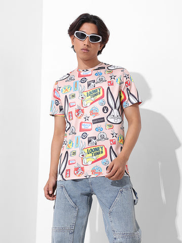 Men's Printed Applique Slim Fit T-shirt