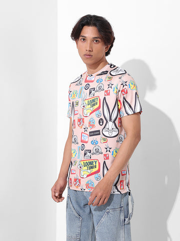 Men's Printed Applique Slim Fit T-shirt