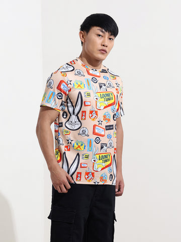 Men's Printed Applique Slim Fit T-shirt