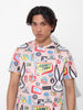 Men's Printed Applique Slim Fit T-shirt