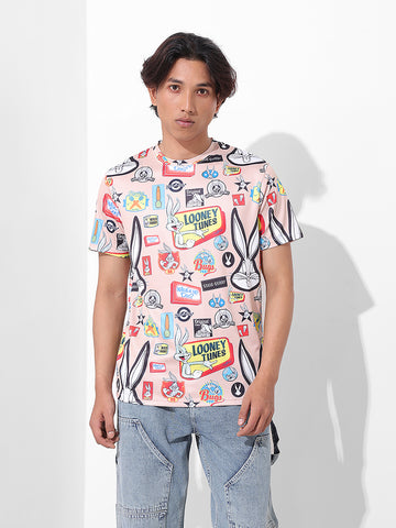Men's Printed Applique Slim Fit T-shirt