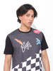 Men's Black Slim Fit Character Bugs Bunny Printed Crew Neck T-Shirt