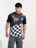 Men's Black Slim Fit Character Bugs Bunny Printed Crew Neck T-Shirt