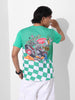 Men's Green Slim Fit Character Bugs Bunny Printed Crew Neck T-Shirt