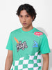 Men's Green Slim Fit Character Bugs Bunny Printed Crew Neck T-Shirt