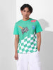 Men's Green Slim Fit Character Bugs Bunny Printed Crew Neck T-Shirt