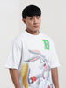 Men's White Boxy Fit Bugs Bunny Character Merchandise T-Shirt