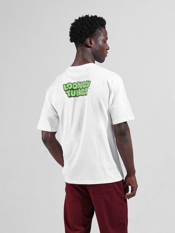 Men's White Boxy Fit Bugs Bunny Character Merchandise T-Shirt