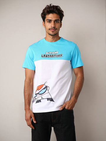 Men's Dexter Colourblocked Round Neck Cotton's Slim Fit T-shirt
