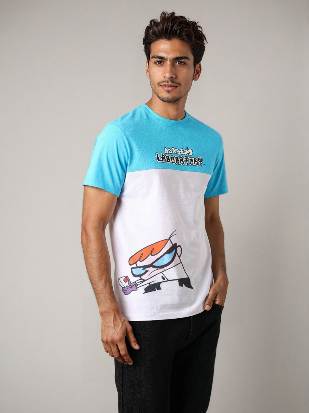 Men's Dexter Colourblocked Round Neck Cotton's Slim Fit T-shirt