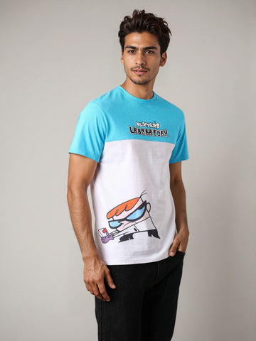 Men's Dexter Colourblocked Round Neck Cotton's Slim Fit T-shirt