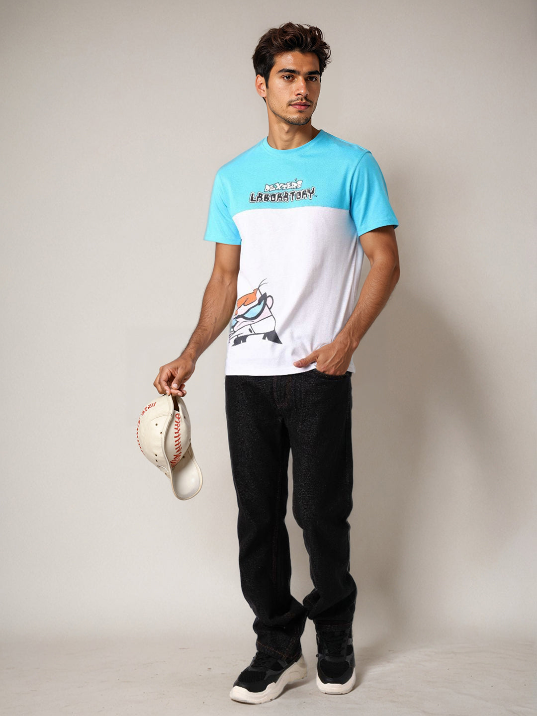 Men's Dexter Colourblocked Round Neck Cotton's Slim Fit T-shirt