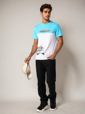 Men's Dexter Colourblocked Round Neck Cotton's Slim Fit T-shirt