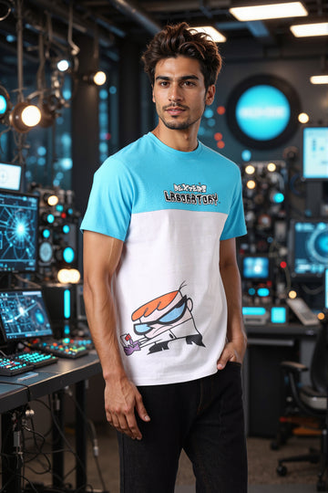Men's Dexter Colourblocked Round Neck Cotton's Slim Fit T-shirt