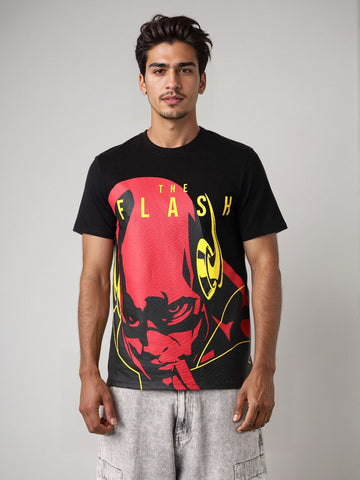 Men's Flash Graphic Printed Round Neck Cotton's Slim Fit T-shirt