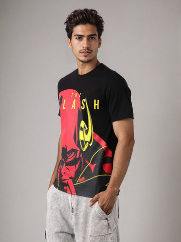 Men's Flash Graphic Printed Round Neck Cotton's Slim Fit T-shirt