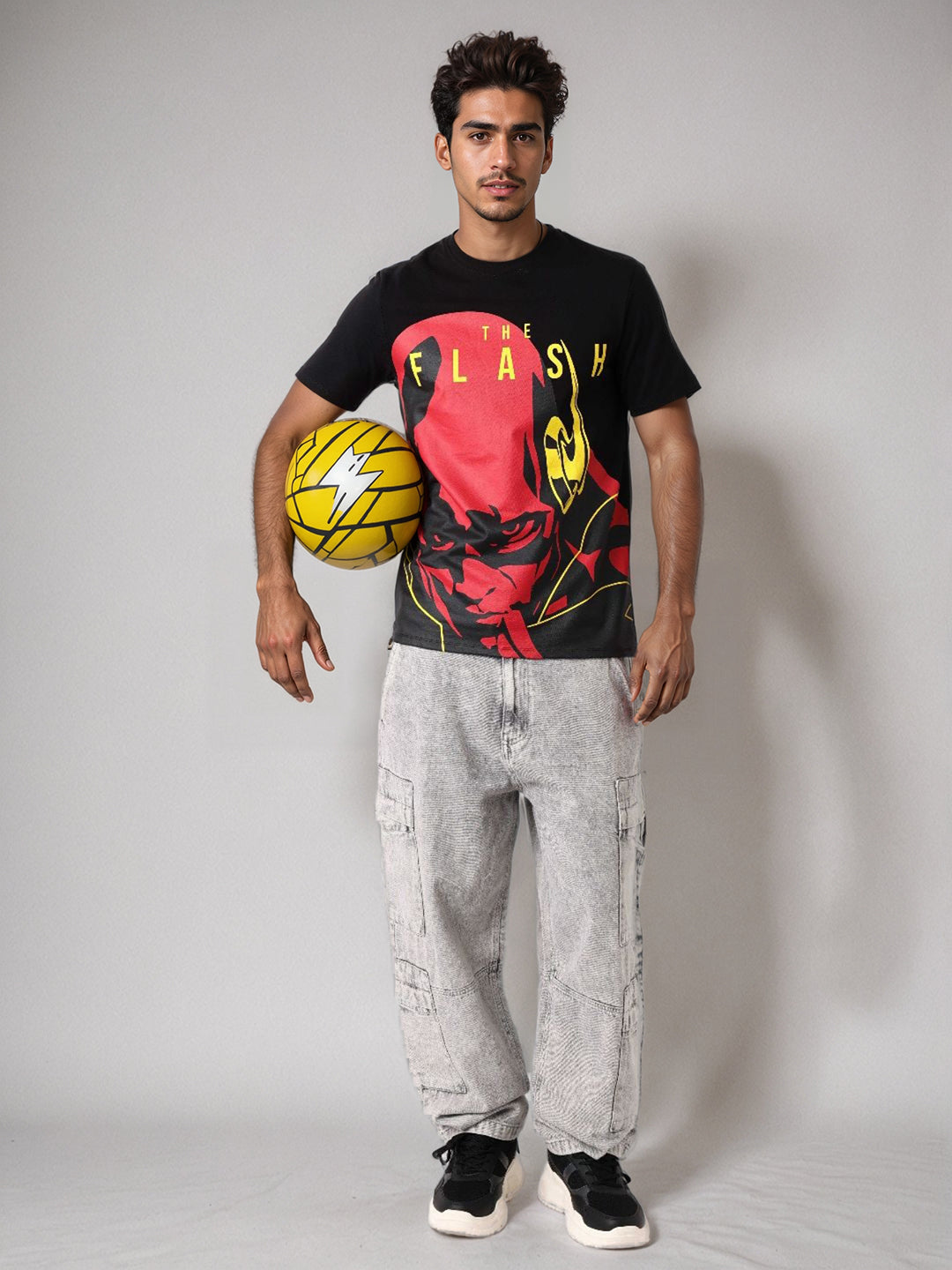 Men's Flash Graphic Printed Round Neck Cotton's Slim Fit T-shirt