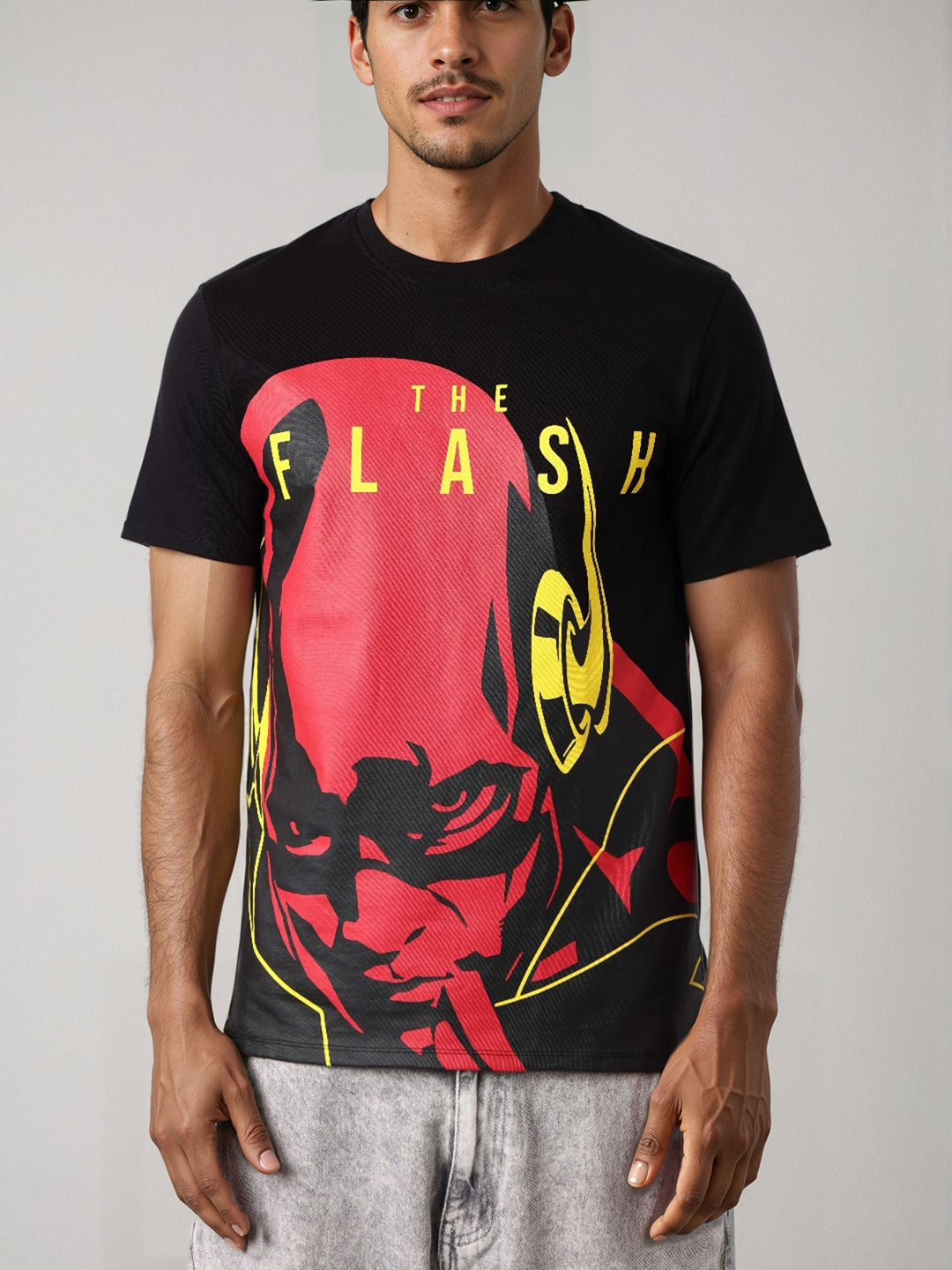 Men's Flash Graphic Printed Round Neck Cotton's Slim Fit T-shirt
