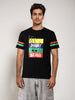 Men's Black Slim Fit Character Johnny Bravo Printed Crew Neck T-Shirt