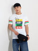 Men's White Slim Fit Character Johnny Bravo Printed Crew Neck T-Shirt