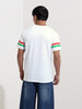Men's White Slim Fit Character Johnny Bravo Printed Crew Neck T-Shirt