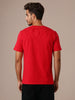 Men's Red Slim Fit Character Johnny Bravo Printed T-Shirt