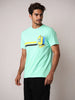 Men's Green Slim Fit Character Johnny Bravo Printed Crew Neck T-Shirt