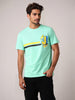 Men's Green Slim Fit Character Johnny Bravo Printed Crew Neck T-Shirt