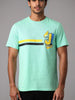 Men's Green Slim Fit Character Johnny Bravo Printed Crew Neck T-Shirt