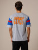 Men's Grey Boxy Fit Character Johnny Bravo Printed Crew Neck T-Shirt
