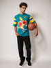 Men's Green Boxy Fit Character Johnny Bravo Printed Crew Neck T-Shirt