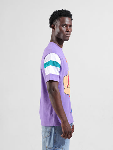Pure Cotton's Johny Bravo Printed Drop-Shoulder Sleeves Boxy T-shirt