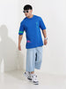 Men's Blue Boxy Fit Joker Character Printed Crew Neck T-Shirt