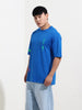 Men's Blue Boxy Fit Joker Character Printed Crew Neck T-Shirt