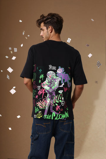 Men's Joker Typography Printed Round Neck Cotton's Boxy T-shirt